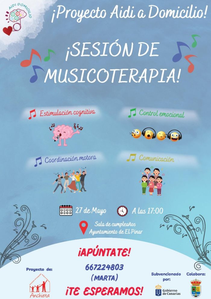 Cartel Musicoterapia El Pinar