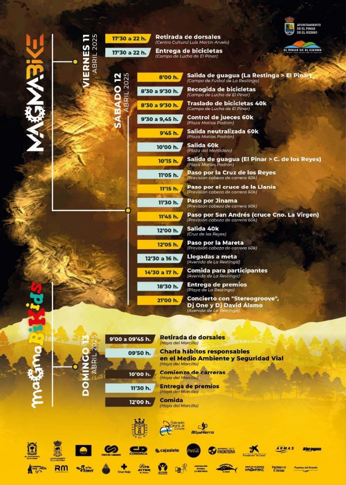 Cartel - Programación Magma Bike 2025x