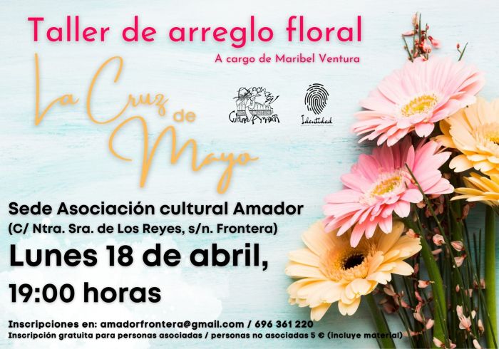 Cartel taller arreglo floral